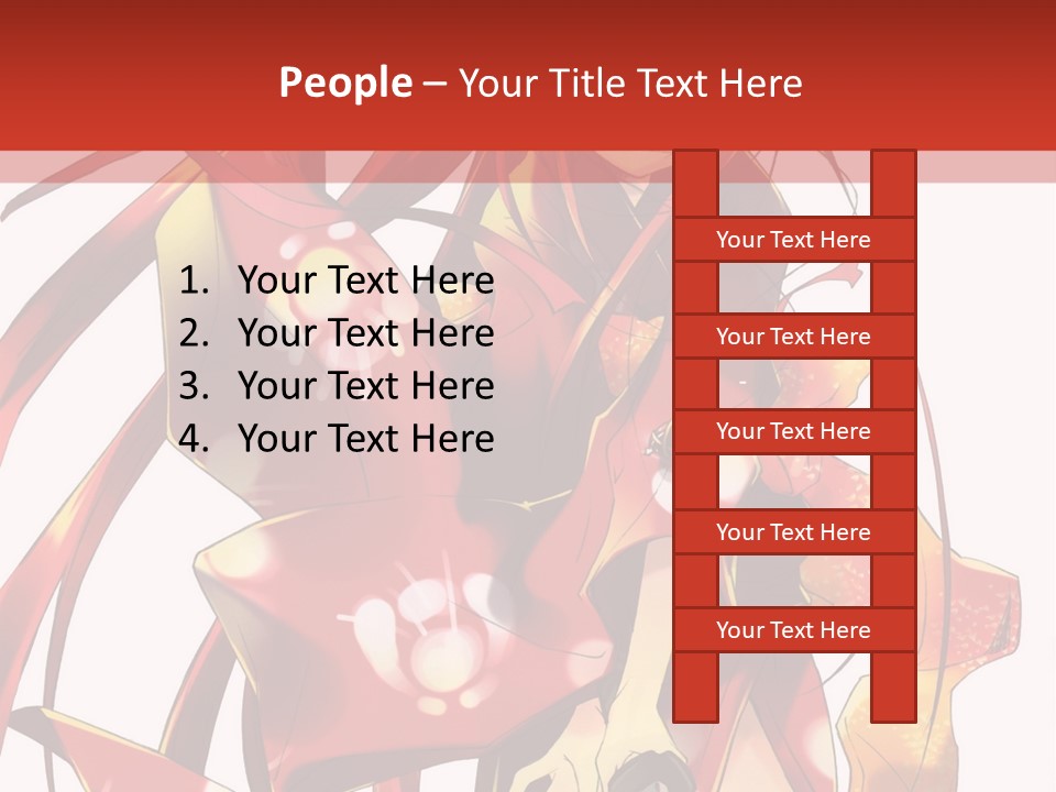 A Woman In A Red Dress With Long Hair PowerPoint Template