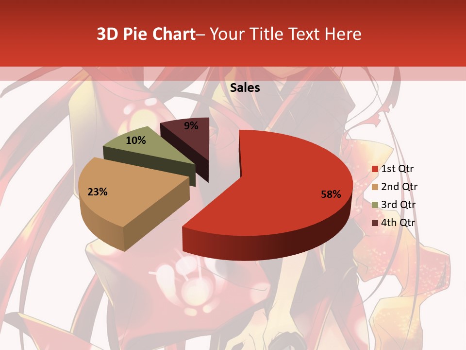 A Woman In A Red Dress With Long Hair PowerPoint Template