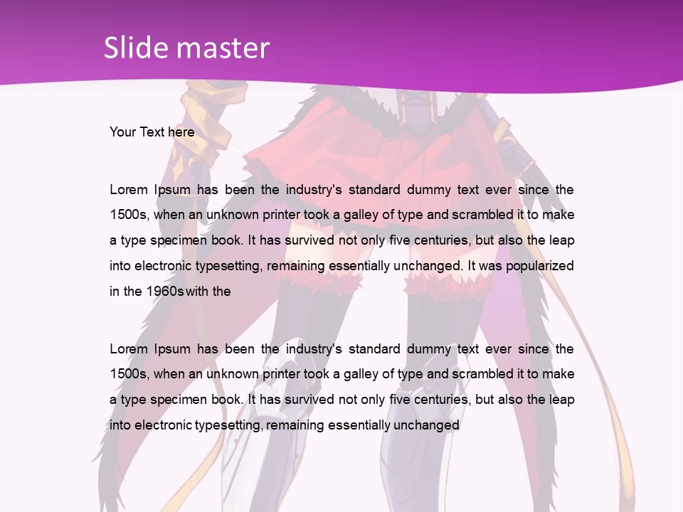 A Woman In A Red Dress Is Holding A Sword PowerPoint Template