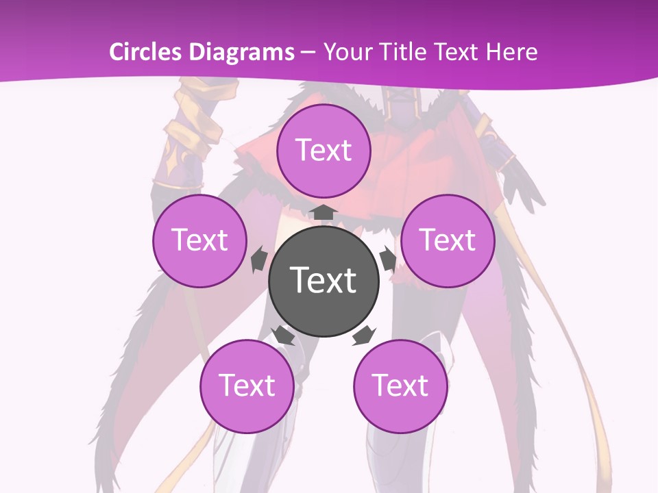 A Woman In A Red Dress Is Holding A Sword PowerPoint Template