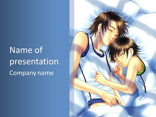 A Couple Of People Laying In A Bed Together PowerPoint Template