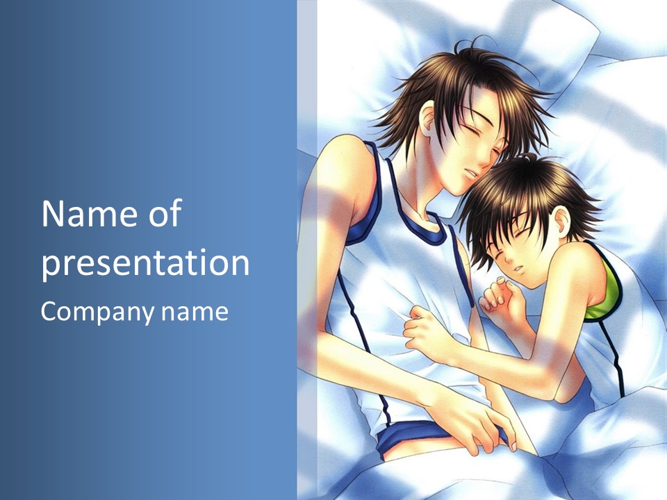 A Couple Of People Laying In A Bed Together PowerPoint Template