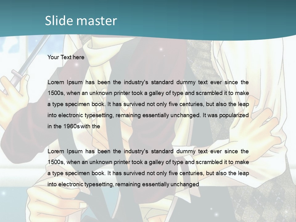 A Couple Of People Standing Next To Each Other PowerPoint Template