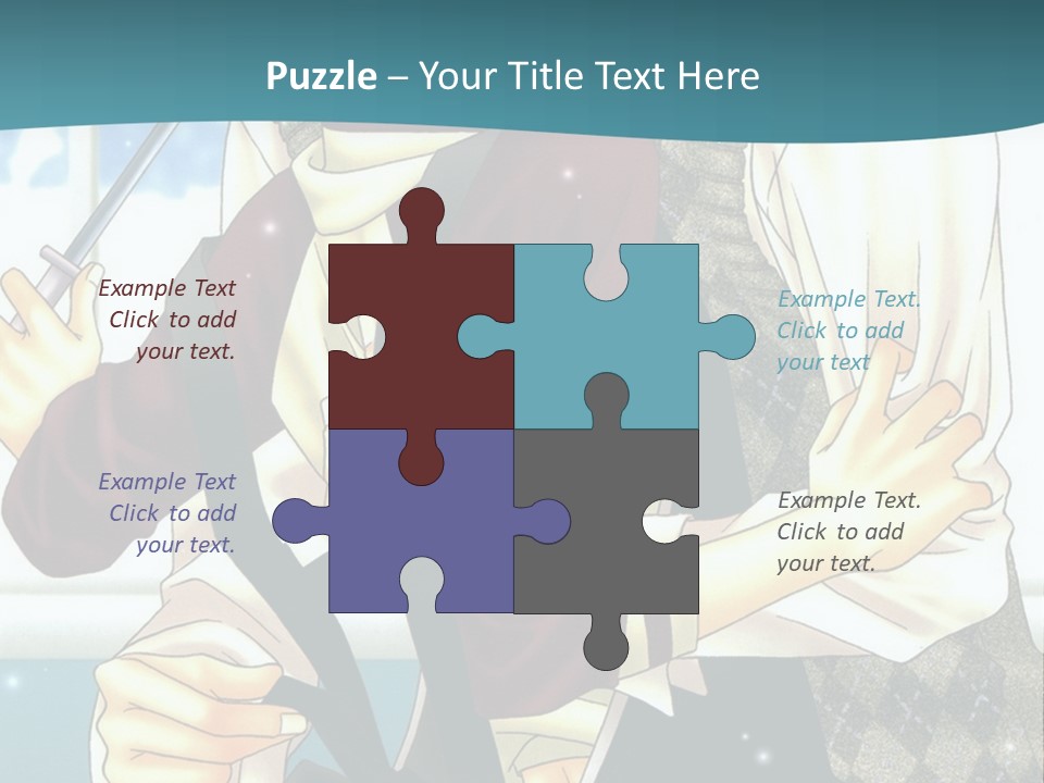 A Couple Of People Standing Next To Each Other PowerPoint Template