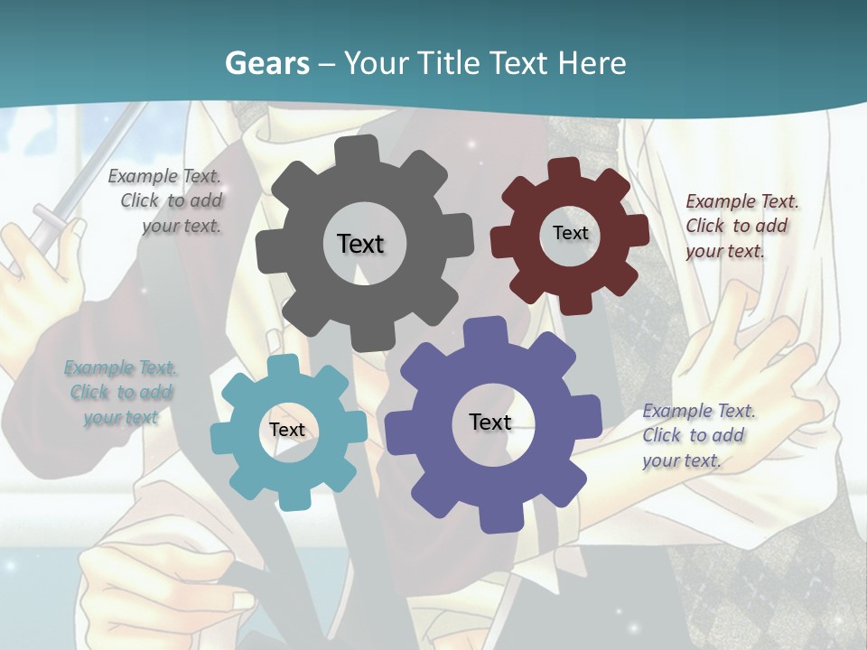 A Couple Of People Standing Next To Each Other PowerPoint Template