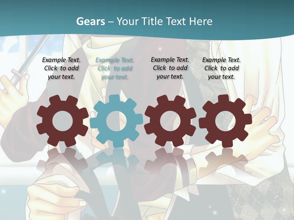 A Couple Of People Standing Next To Each Other PowerPoint Template