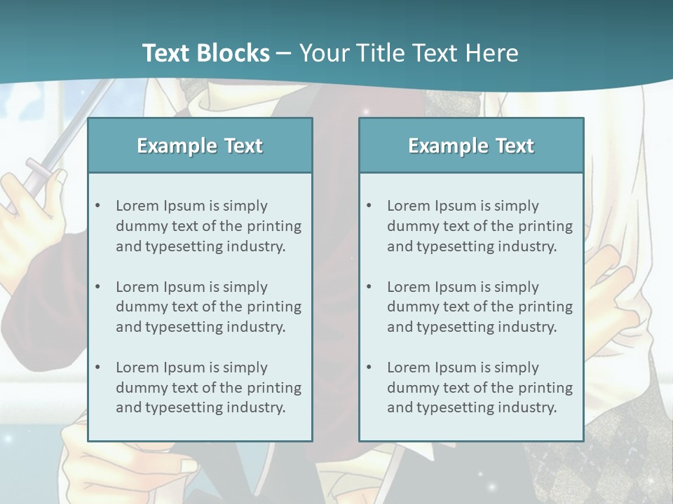 A Couple Of People Standing Next To Each Other PowerPoint Template