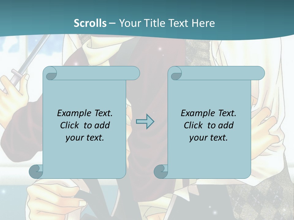 A Couple Of People Standing Next To Each Other PowerPoint Template