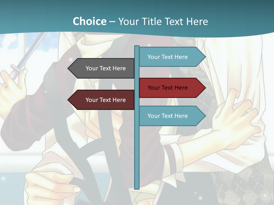 A Couple Of People Standing Next To Each Other PowerPoint Template