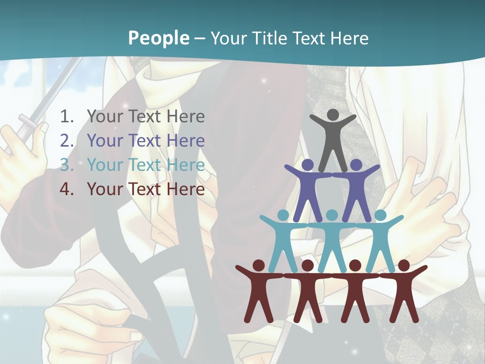 A Couple Of People Standing Next To Each Other PowerPoint Template