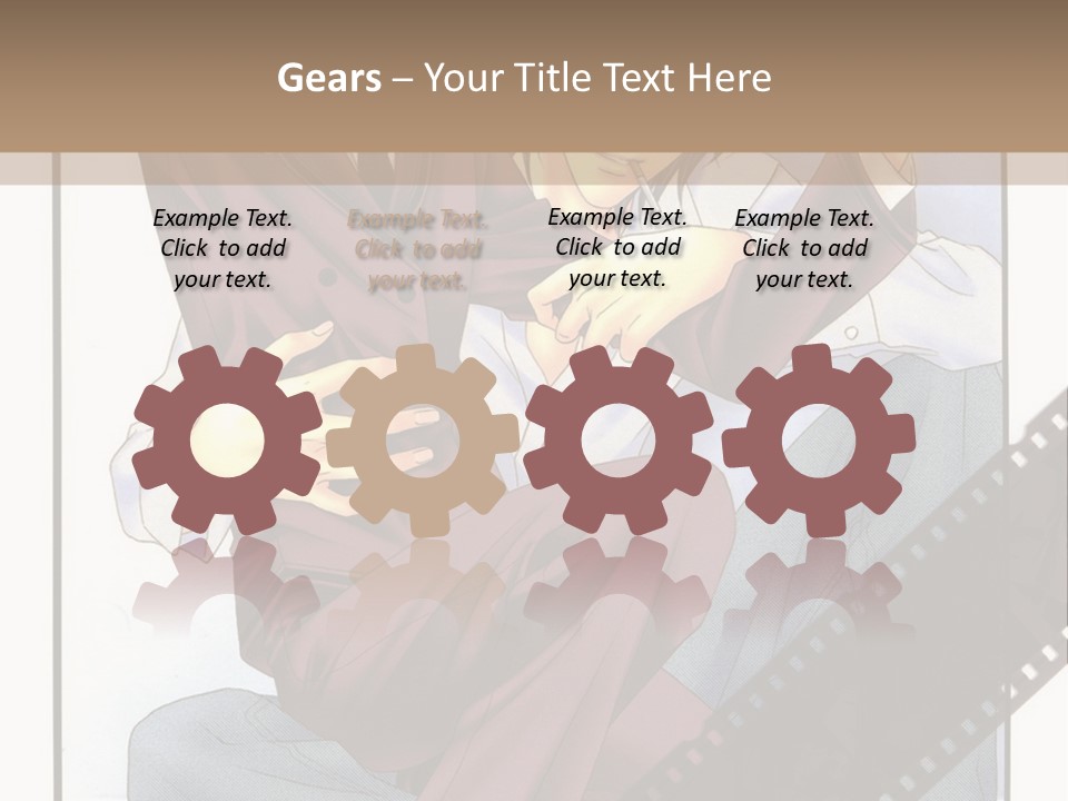 A Couple Of People Sitting On Top Of Each Other PowerPoint Template