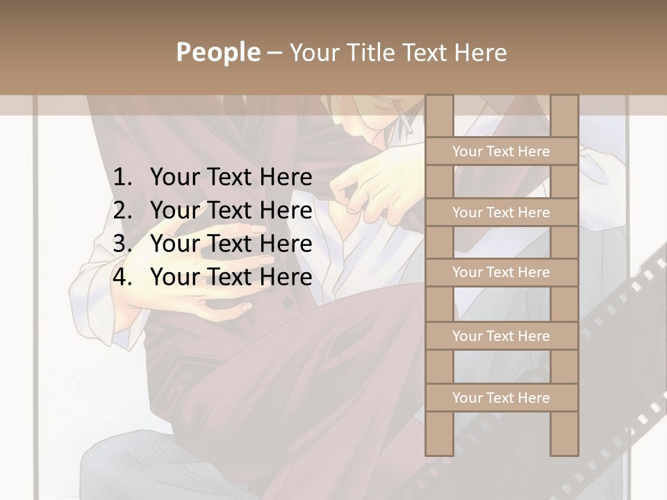 A Couple Of People Sitting On Top Of Each Other PowerPoint Template