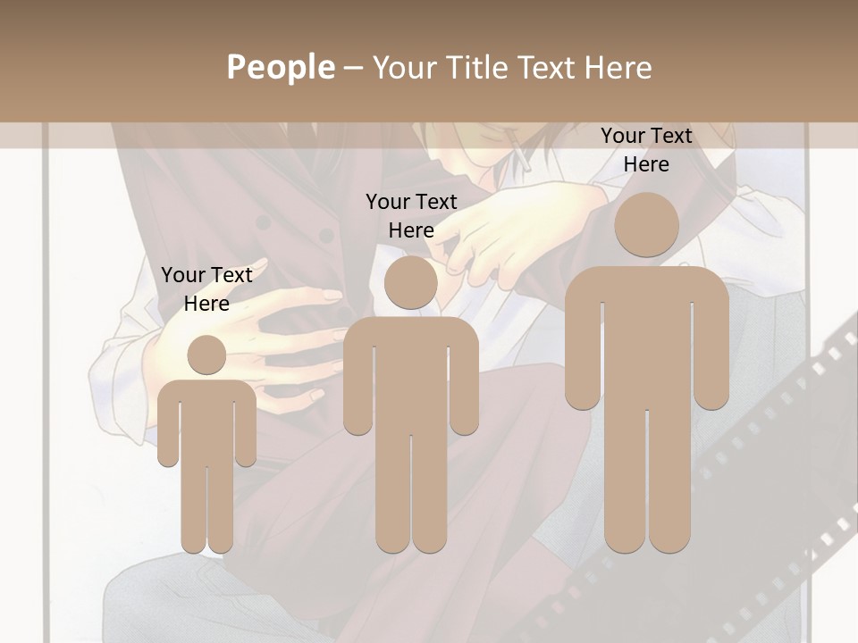 A Couple Of People Sitting On Top Of Each Other PowerPoint Template