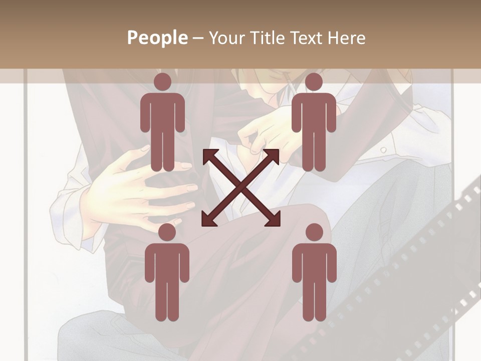 A Couple Of People Sitting On Top Of Each Other PowerPoint Template
