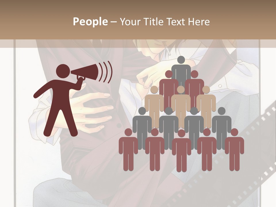 A Couple Of People Sitting On Top Of Each Other PowerPoint Template