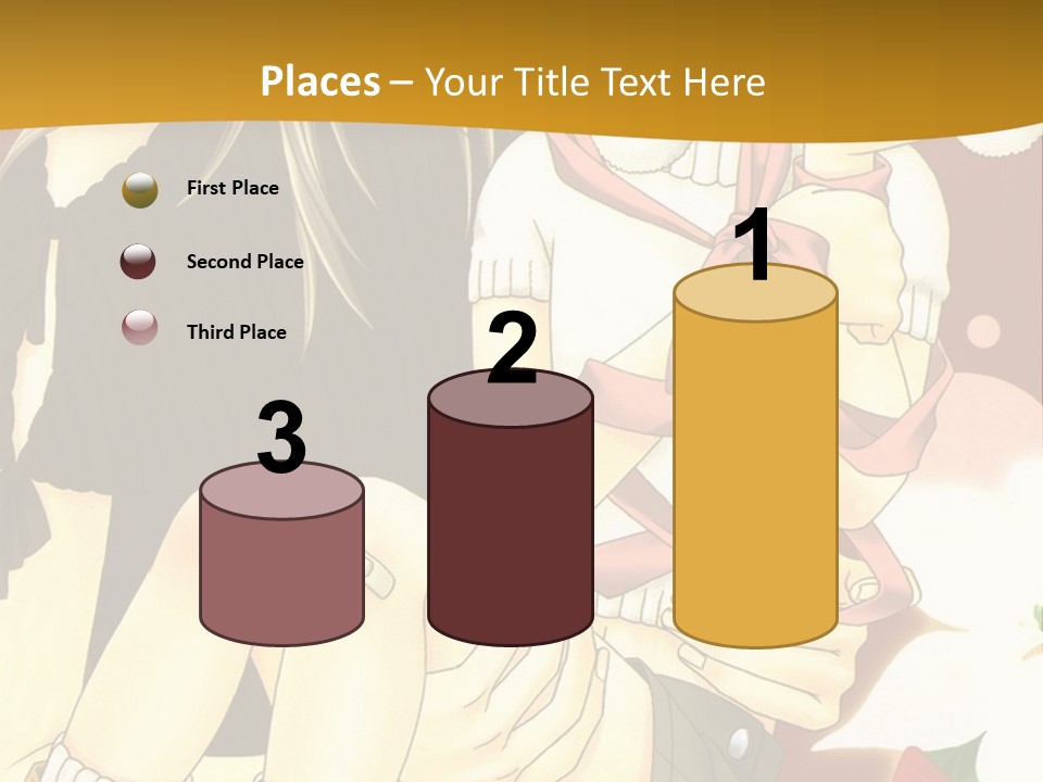 A Couple Of Anime Characters Sitting Next To Each Other PowerPoint Template