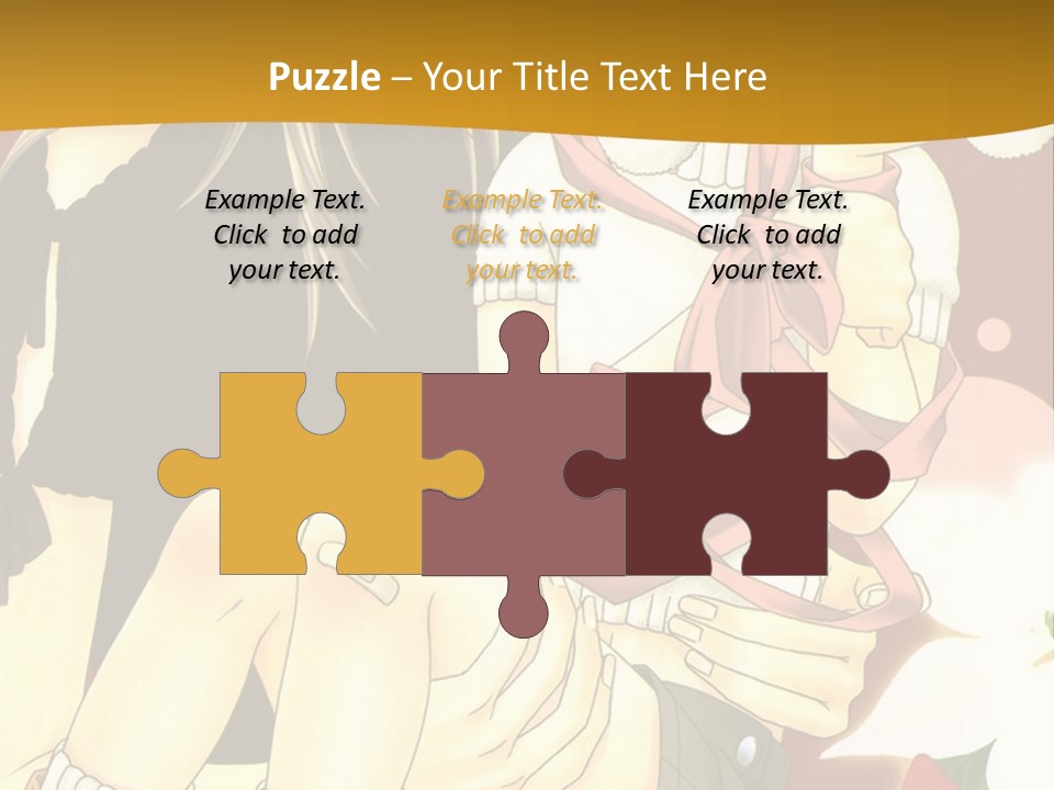 A Couple Of Anime Characters Sitting Next To Each Other PowerPoint Template