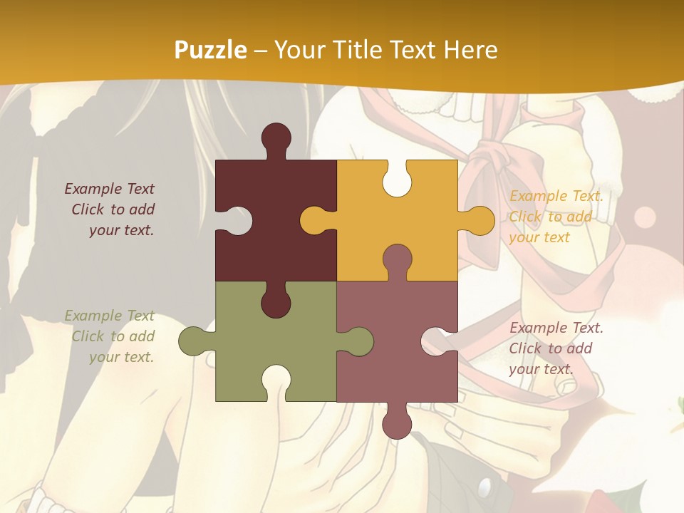 A Couple Of Anime Characters Sitting Next To Each Other PowerPoint Template