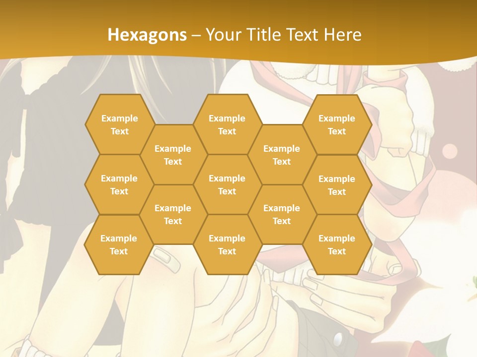 A Couple Of Anime Characters Sitting Next To Each Other PowerPoint Template