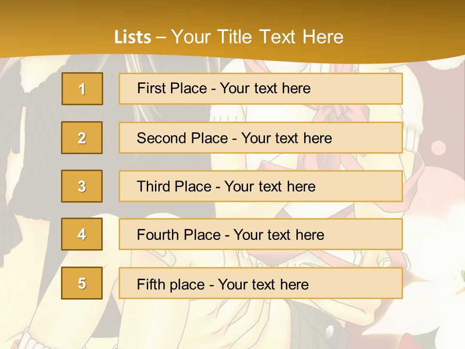 A Couple Of Anime Characters Sitting Next To Each Other PowerPoint Template