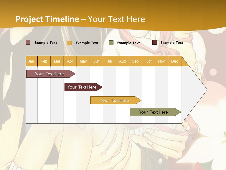A Couple Of Anime Characters Sitting Next To Each Other PowerPoint Template
