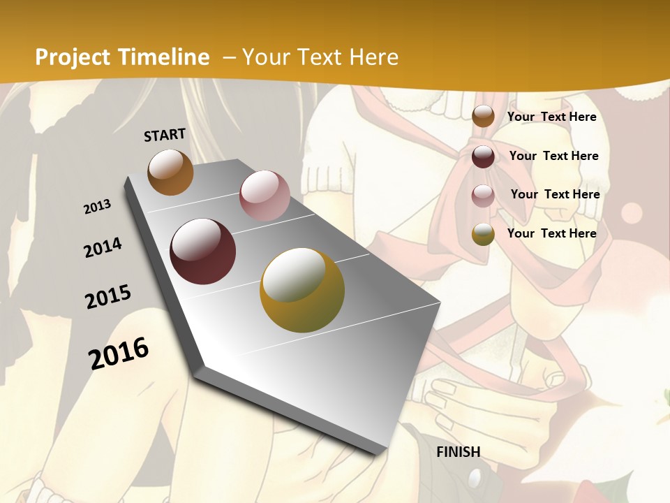 A Couple Of Anime Characters Sitting Next To Each Other PowerPoint Template