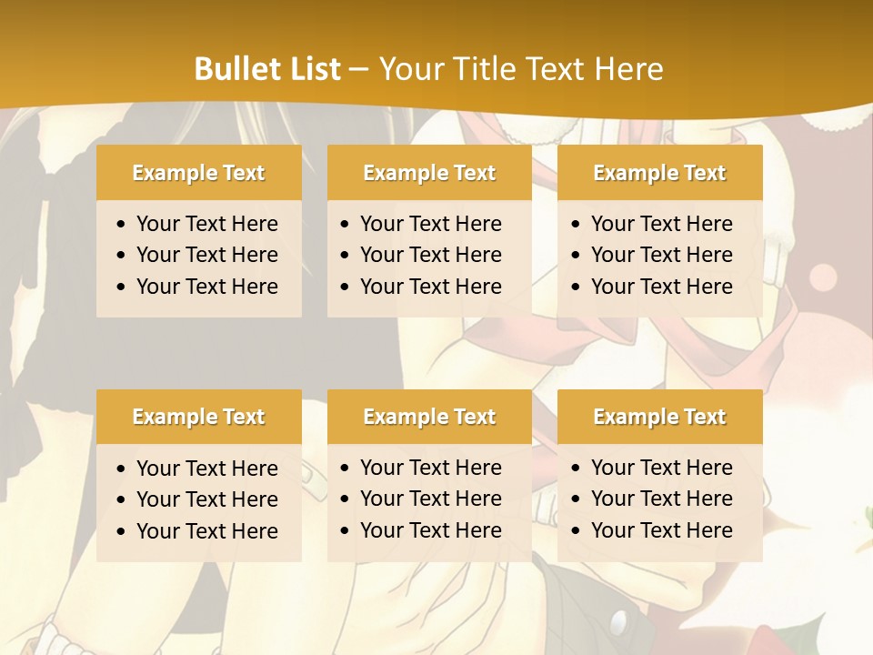 A Couple Of Anime Characters Sitting Next To Each Other PowerPoint Template