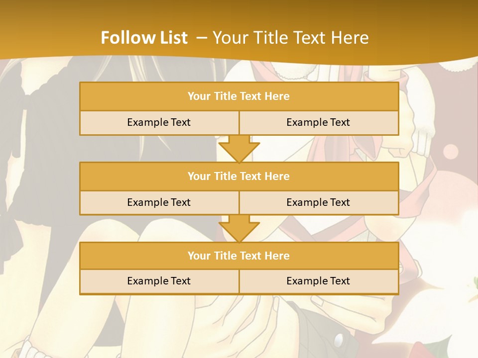A Couple Of Anime Characters Sitting Next To Each Other PowerPoint Template