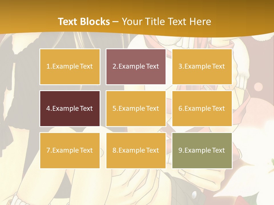 A Couple Of Anime Characters Sitting Next To Each Other PowerPoint Template