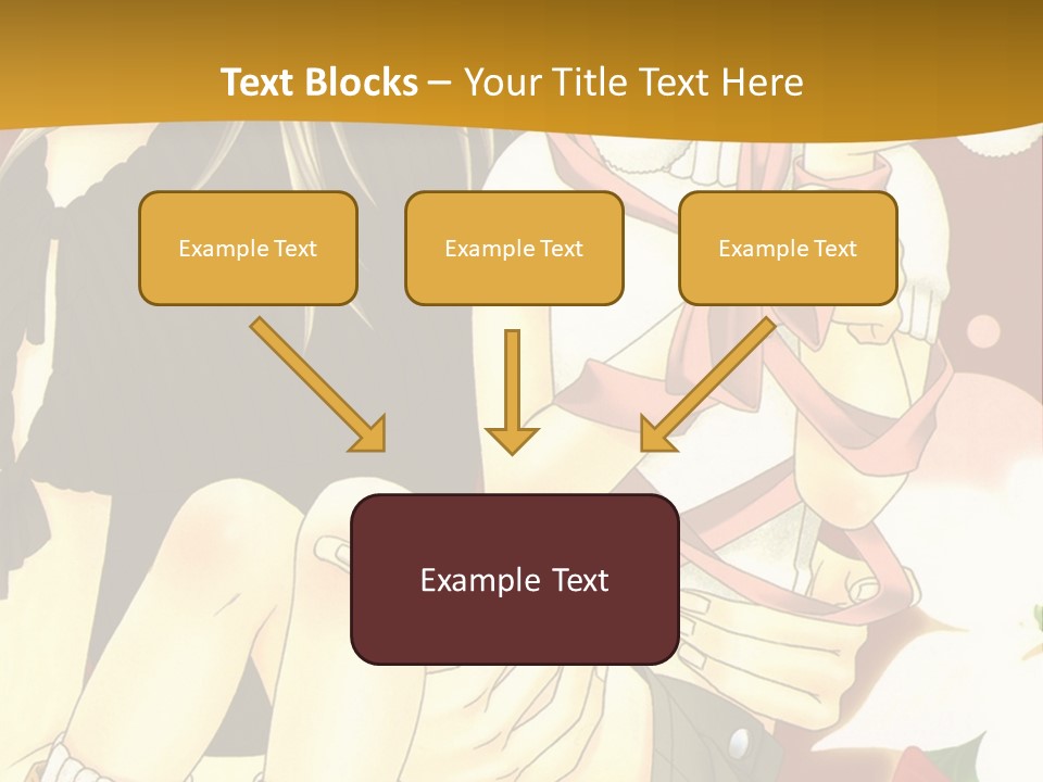 A Couple Of Anime Characters Sitting Next To Each Other PowerPoint Template