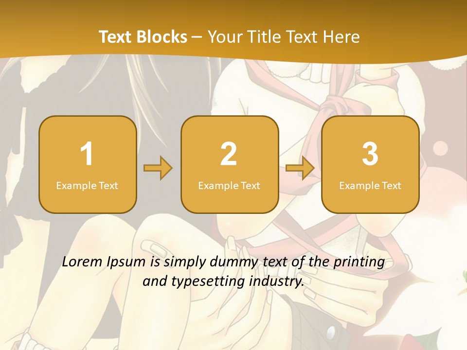 A Couple Of Anime Characters Sitting Next To Each Other PowerPoint Template