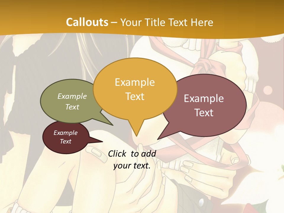 A Couple Of Anime Characters Sitting Next To Each Other PowerPoint Template