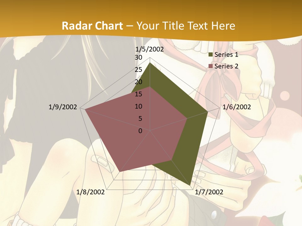A Couple Of Anime Characters Sitting Next To Each Other PowerPoint Template