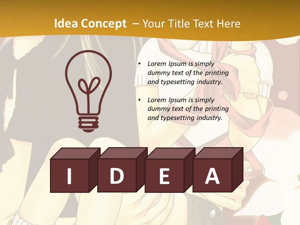 A Couple Of Anime Characters Sitting Next To Each Other PowerPoint Template