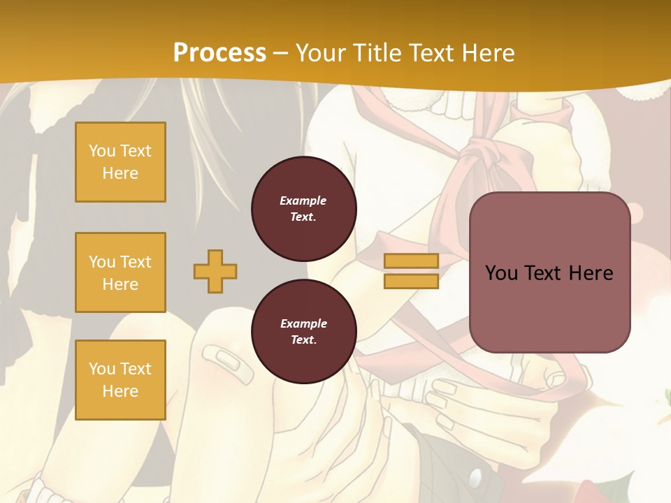 A Couple Of Anime Characters Sitting Next To Each Other PowerPoint Template