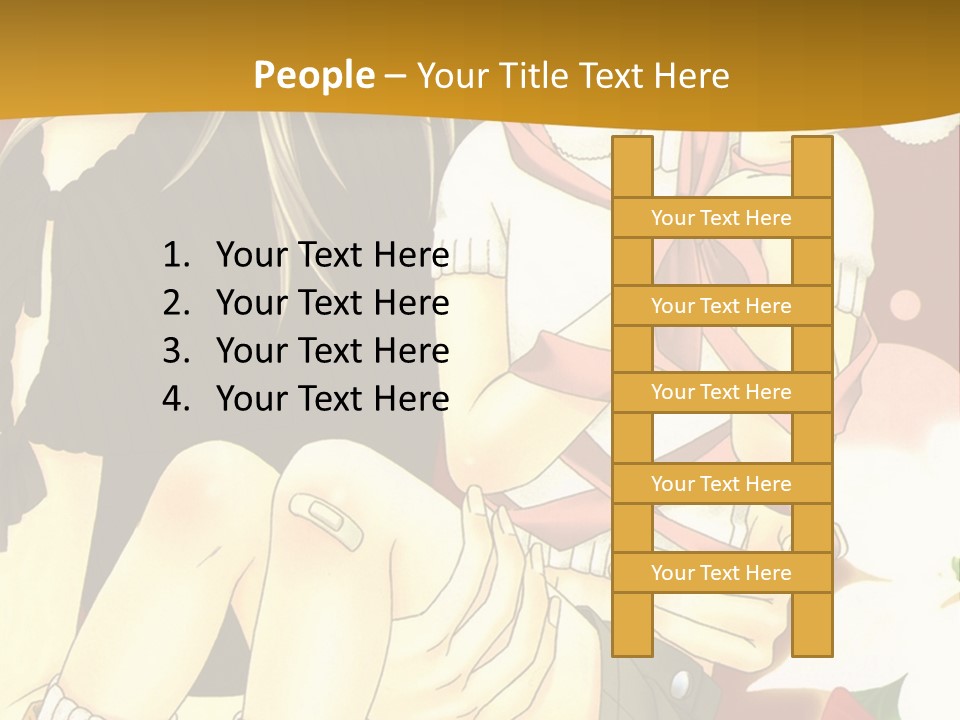A Couple Of Anime Characters Sitting Next To Each Other PowerPoint Template