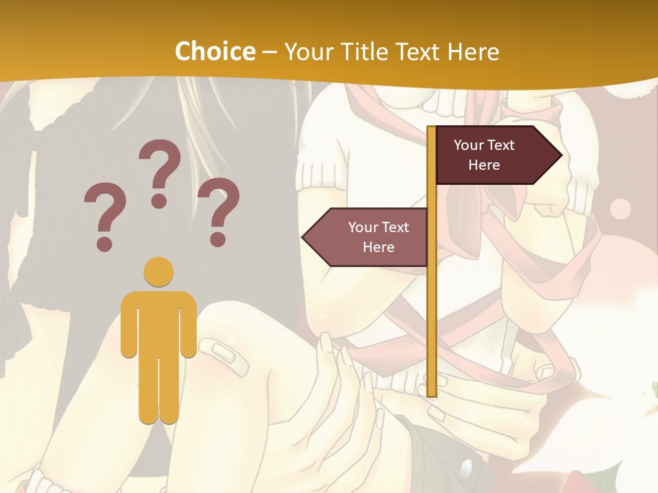 A Couple Of Anime Characters Sitting Next To Each Other PowerPoint Template