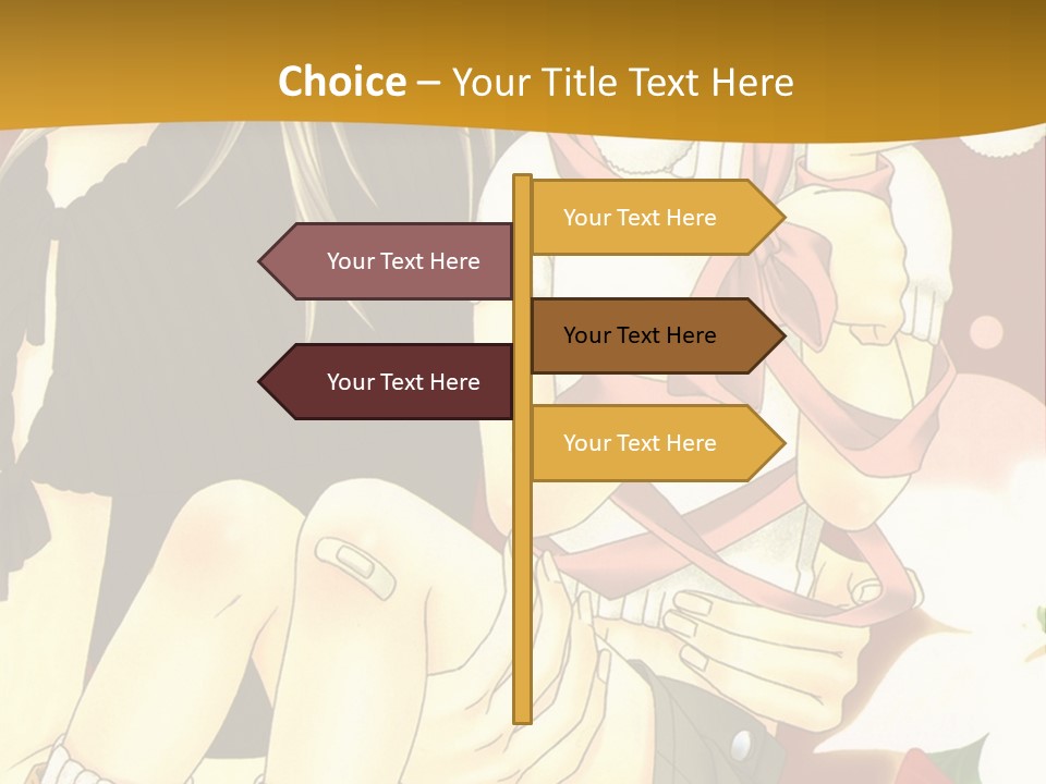 A Couple Of Anime Characters Sitting Next To Each Other PowerPoint Template