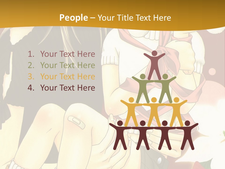 A Couple Of Anime Characters Sitting Next To Each Other PowerPoint Template