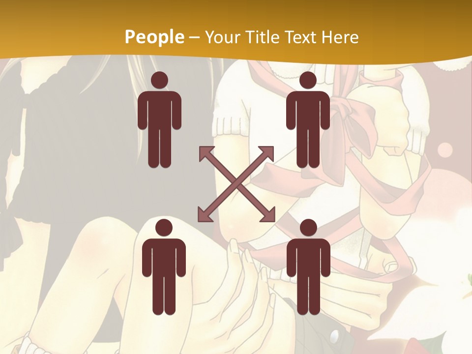 A Couple Of Anime Characters Sitting Next To Each Other PowerPoint Template