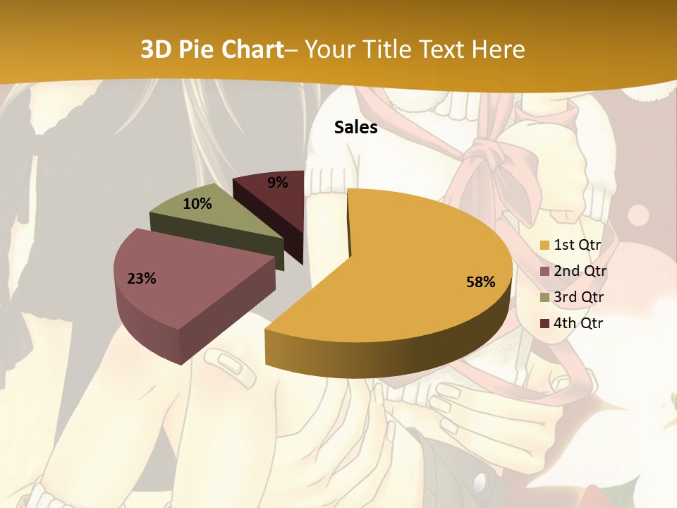 A Couple Of Anime Characters Sitting Next To Each Other PowerPoint Template