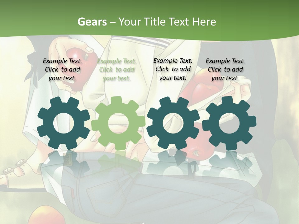 A Couple Of People Sitting Next To Each Other PowerPoint Template