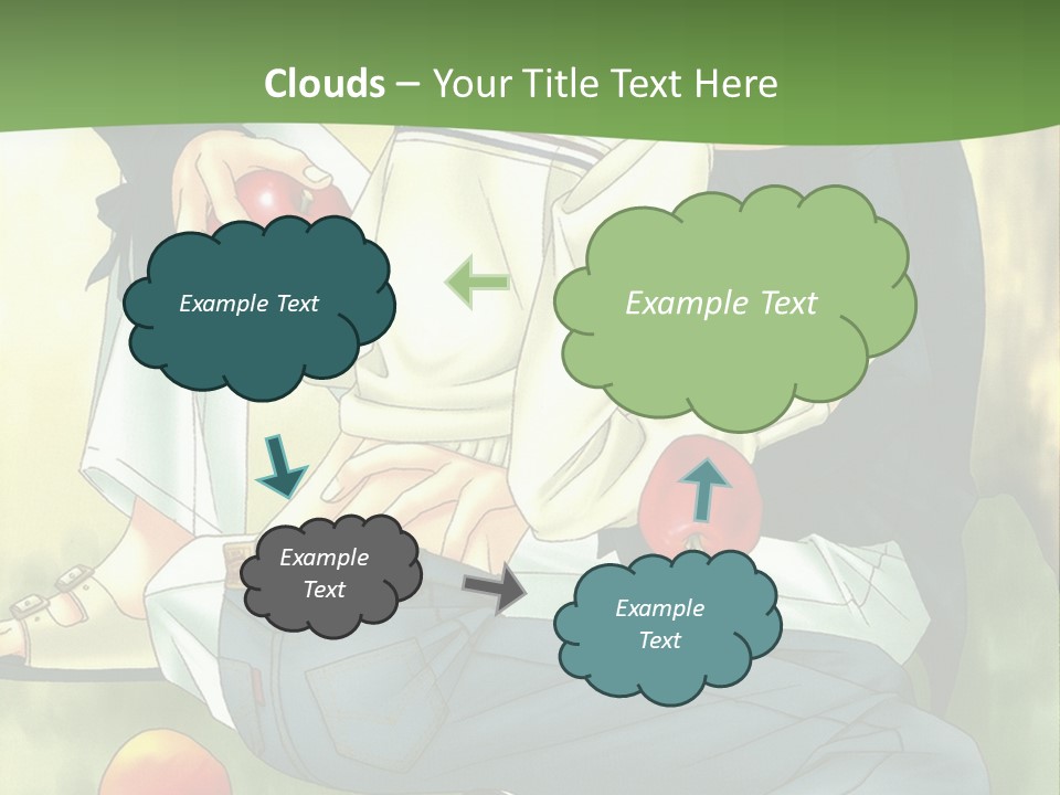 A Couple Of People Sitting Next To Each Other PowerPoint Template