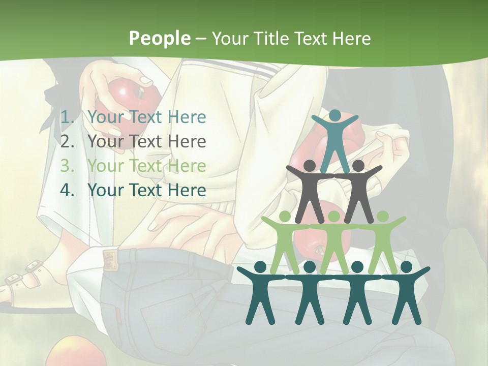 A Couple Of People Sitting Next To Each Other PowerPoint Template