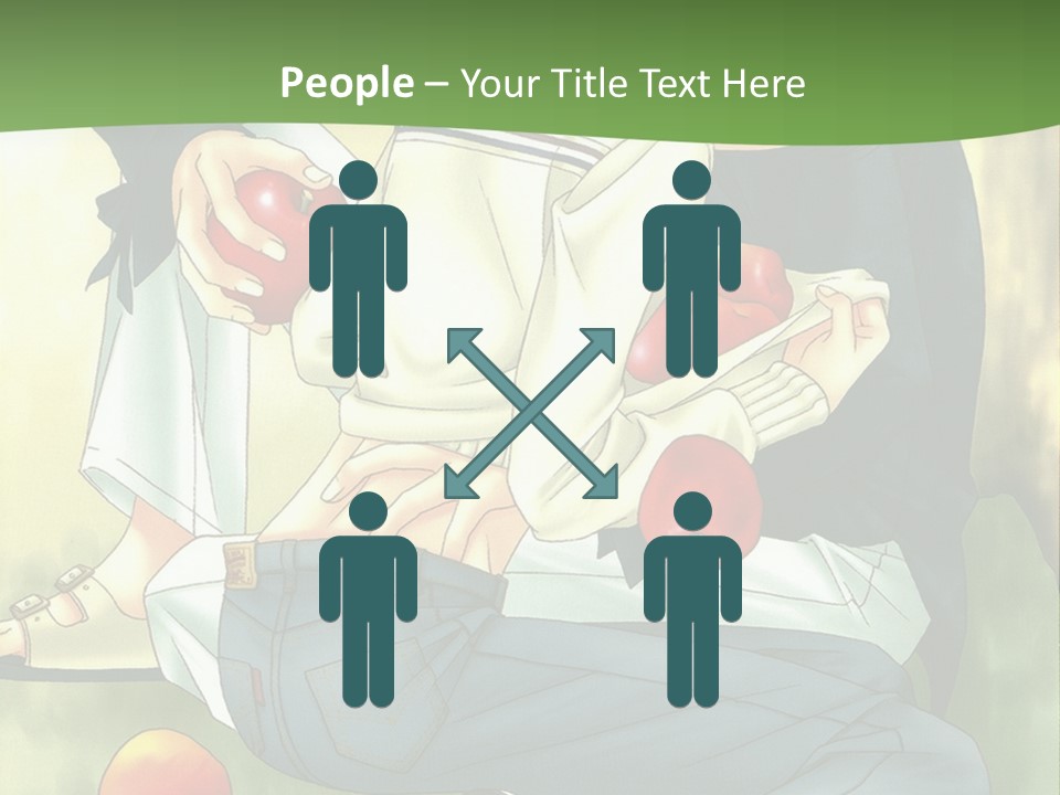 A Couple Of People Sitting Next To Each Other PowerPoint Template