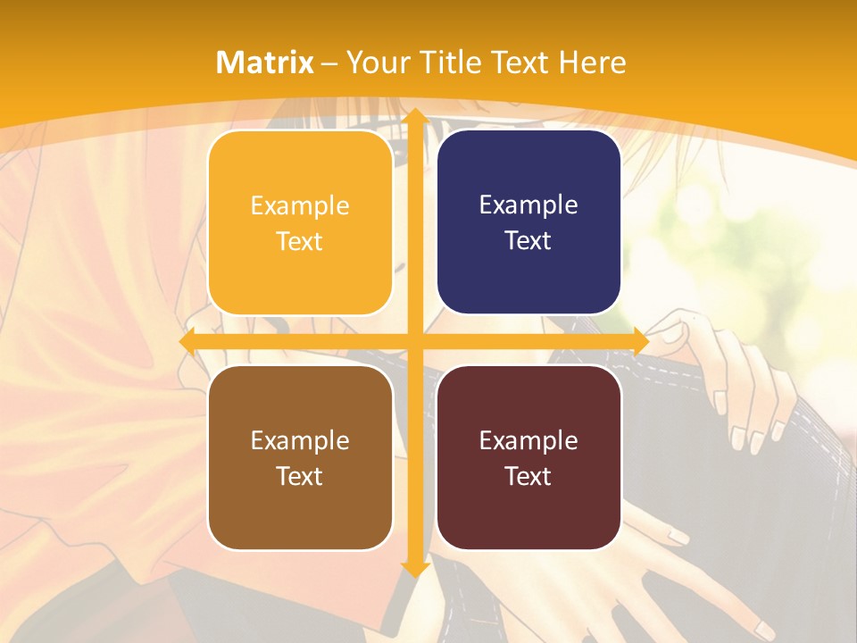 A Man And Woman Hugging In Front Of A Yellow Background PowerPoint Template