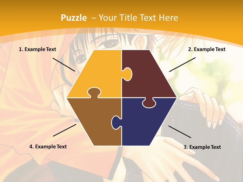 A Man And Woman Hugging In Front Of A Yellow Background PowerPoint Template