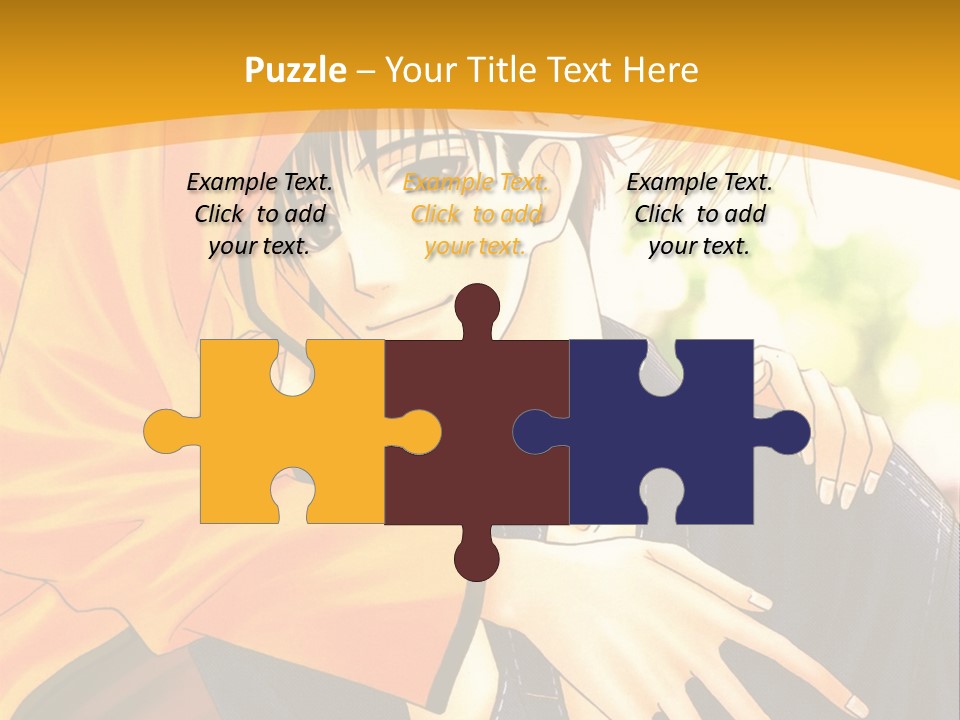 A Man And Woman Hugging In Front Of A Yellow Background PowerPoint Template