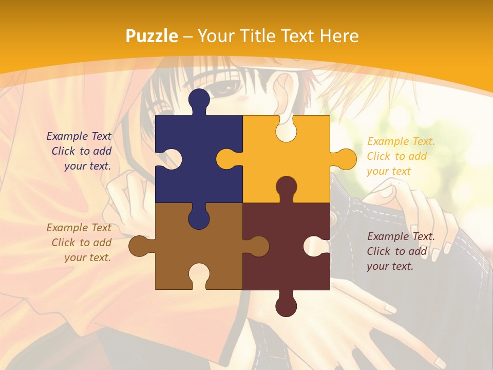 A Man And Woman Hugging In Front Of A Yellow Background PowerPoint Template