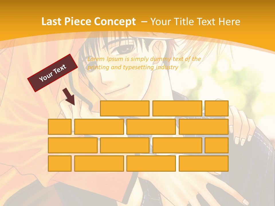 A Man And Woman Hugging In Front Of A Yellow Background PowerPoint Template